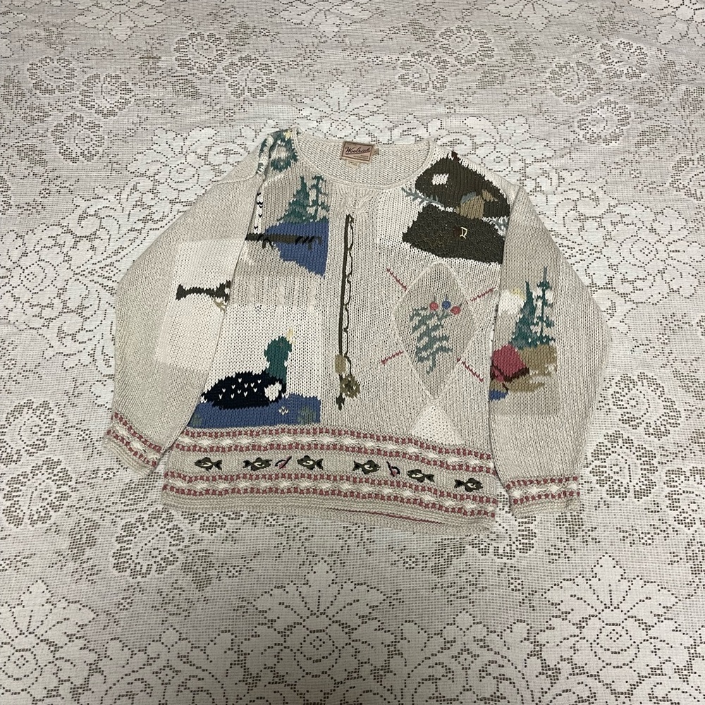 Amazing Y2k wool rich hand knit vintage sweater size small